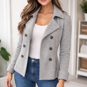 Banana Republic Gray Double-Breasted Jacket – Size M